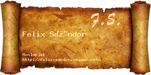 Felix Sándor névjegykártya