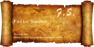 Felix Sándor névjegykártya