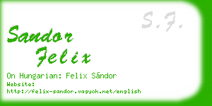 sandor felix business card