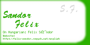 sandor felix business card